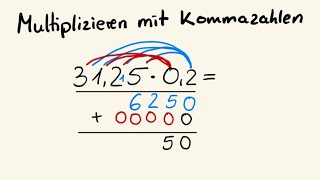 Schriftliches Multiplizieren mit Dezimalzahlen  Malrechnen ohne Taschenrechner [upl. by Ogu912]