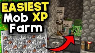 EASIEST Mob XP Farm Minecraft Bedrock 121 [upl. by Anoy]