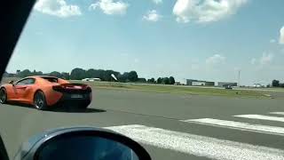 Bmw n54 Single Turbo vs McLaren 650s 1000m roll race [upl. by Acceber]