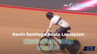 Mens Keirin Final  Kevin Santiago Beats Lavreysen  Round Four London  UCI Track Champions League [upl. by Desai732]