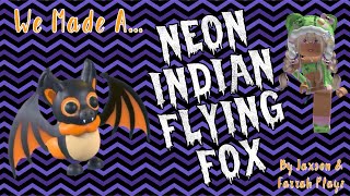 JampF Playz  We made a NEON INDIAN FLYING FOX PlayAdoptMe adoptme halloween2024 roblox [upl. by Laure159]