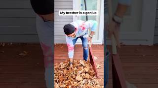 Easier way to rake leaves fall rake yardwork outdoors [upl. by Elstan263]