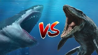 Megalodon vs Mosasaur  Who Is the True King of the Oceans [upl. by Shaeffer]