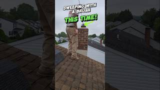 Sweeping A Chimney From The Roof shorts chimney [upl. by Vivie727]