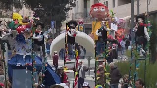 Israeli hostages families lead Purim parade in Jerusalem [upl. by Partridge]