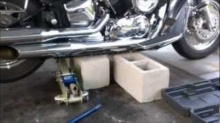 Rear Shaft Driven Motorcycle Wheel Removal Vstar 1100 Part 1 [upl. by Bois136]