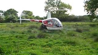 R22 Helicopter Start up and Take Off [upl. by Starkey]