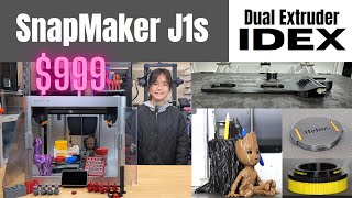 SnapMaker J1s Review IDEX Fully Enclosed 3D Printer MultipleColor amp MultipleFilament 3D Printing [upl. by Jemine867]