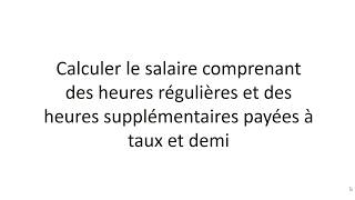 Calculer le salaire hebdomadaire [upl. by Rasia9]