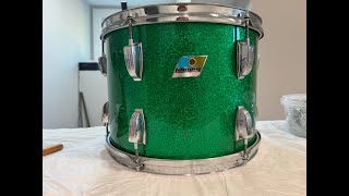 Bonham Drum Kit build PART 2 1970 Vintage Ludwig Green Sparkle Drum Kit [upl. by Alaaj315]