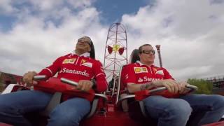 Kimi rides a Worlds Fastest Roller Coaster in Ferrari Land 2017 [upl. by Tenneb]