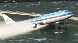 Quasi scivolato in mezzo al mare il Boeing 747 [upl. by Anelrahc618]