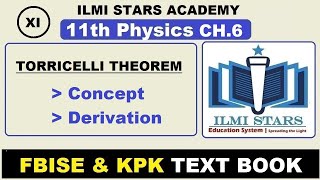 Torricellis Theorem Class 11 Physics Chapter 6 Fluid Dynamics Federal Board and KPK Board [upl. by Niela]