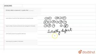 Schottky defect is observed in crystals when ����� [upl. by Nnayr]