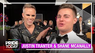 Shane McAnally amp Justin Tranter Bring LGBTQ Representation to Grammys Red Carpet [upl. by Alaek]