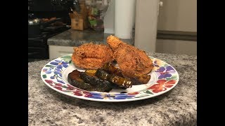 UM UM UM SPICY BEER BATTERED FRIED CHICKEN WITH GLAZED ACORN SQUASHMYSS HOBBS [upl. by Eita]