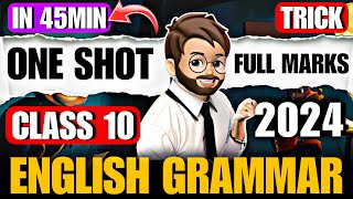 Class 10 English Grammar one shot 🔥 BOARD EXAM 2024  Complete English Grammar Class 10 [upl. by Neufer]