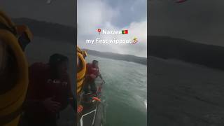 ⛔️ POV Wipeout reaction 😂 surfing 📍Nazare 🇵🇹 surfergirl femalesurfer wipeout nazare nazaresurf [upl. by Gnuh]