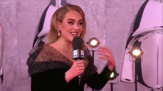 Adeles itv interview  BRITs Red Carpet [upl. by Antonina]