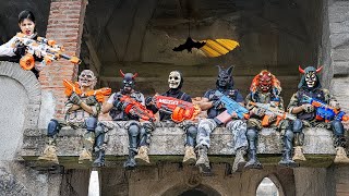 INTENSE BATTLE HEROIC WARRIOR NERF GUNS FIGHT MASKED MONSTER VILLAINS NERF WAR [upl. by Silohcin798]