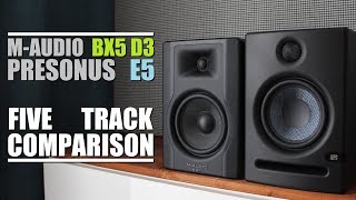 MAudio BX5 D3 vs Presonus Eris E5  5 Track Comparison [upl. by Aihsatan]