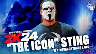 WWE 2K24 Sting AEW w Entrance Theme amp GFX Pack  New WWE 2K24 Mods [upl. by Ailsa923]