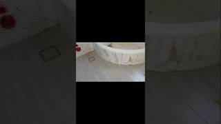 2×2 Bathroom Floor Tile Install shorts youtubeshorts design [upl. by Martinelli]