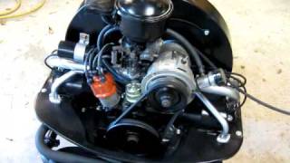 1600 cc vw single port engine rebuild test run [upl. by Eenahpets420]