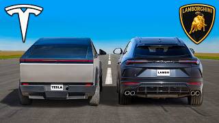 Tesla Cybertruck v Lamborghini Urus DRAG RACE [upl. by Bravar681]