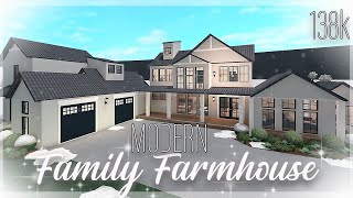 Bloxburg  Modern Family Farmhouse 138k  Speed Build [upl. by Adnylam]