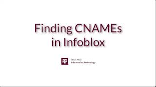 Finding CNAMEs in Infoblox [upl. by Neelrad31]