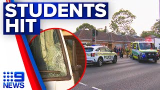 Two teenagers hit by truck outside Adelaide school  9 News Australia [upl. by Eanore]