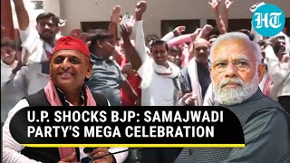 Biggest Shocker For BJP SP Workers Celebrate Lead In UP With ‘Akhilesh For PM’ Poster  LS Results [upl. by Seton784]