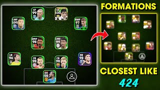 Closest Formations to 424 in eFootball 2024 mobile 😍  eFootball Best Formations [upl. by Gottwald]