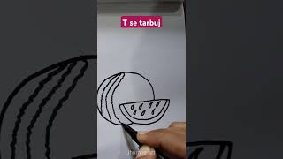 Easy drawing  tarbuj drowning  jhumee art  kid drowning drawing art ytshorts shorts [upl. by Nylarahs]