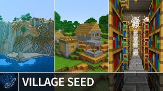 Minecraft PE 17 Seeds DOUBLE VILLAGE STRONGHOLD and MOUNTAINS  MCPE 17  18 Best Seeds [upl. by Anitrak]