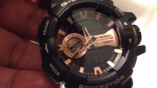 Casio GSHOCK GA400GB1A4JF Rose Gold Edition Unboxing [upl. by Prissie]