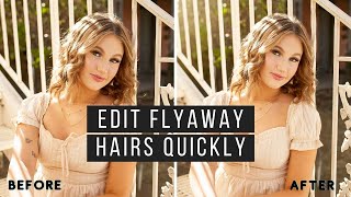 How To Edit Fly Away Hairs Quickly  Photoshop Tutorial [upl. by Hessney]