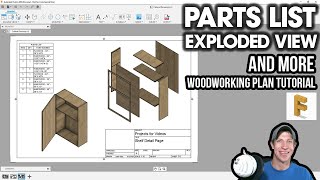 CABINET Exploded View Open Door View and Material Cut List Fusion 360 Woodworking Tutorial [upl. by Sidonie988]