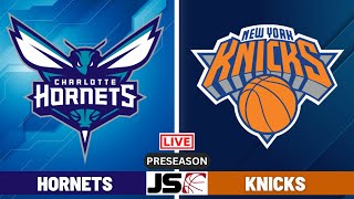 New York Knicks vs Charlotte Hornets NBA Preseason Live Scoreboard 2024 [upl. by Anyrtak]