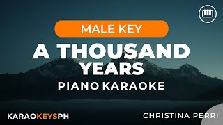 A Thousand Years  Christina Perri Male Key  Piano Karaoke [upl. by Htiaf20]