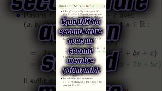 Équation différentielle du second ordre avec un second membre polynomial cpge maths pcsi mpsi [upl. by Olga42]