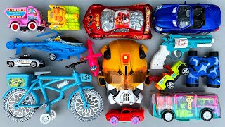 Racing Car Sports Car Police Car Bicycle Helicopter Tank Truck Gun Bus Mask etc Toy Vehicle [upl. by Adniralc502]