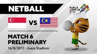 KL2017 29th SEA Games  Netball  SGP 🇸🇬 vs MAS 🇲🇾 [upl. by Asiela]