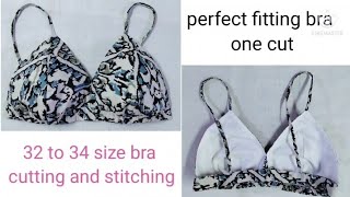 32 to 34 Size Bra Cutting and Stitching  Bra Making [upl. by Dulcy]