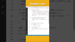 Convert rgbrgba to hex support with transparency alpha value using JavaScript javascript coding [upl. by Cull480]