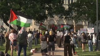 Following deaths in Rafah proPalestinian rally held outside State Capitol [upl. by Ailahk114]