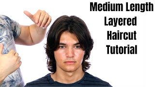 Medium Length Layered Haircut Tutorial  TheSalonGuy [upl. by Duane820]