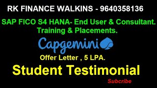 Capgemini Offer LetterStudent TestimonialSAP S4 HANA FICO Enduser amp Consultant training [upl. by Marcello]