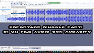 Come salvare separatamente più parti di un file audio con Audacity [upl. by Deni]